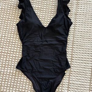 Summersalt Black Ruffle One Piece Swimsuit